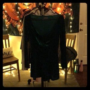 Emerald velvet romper